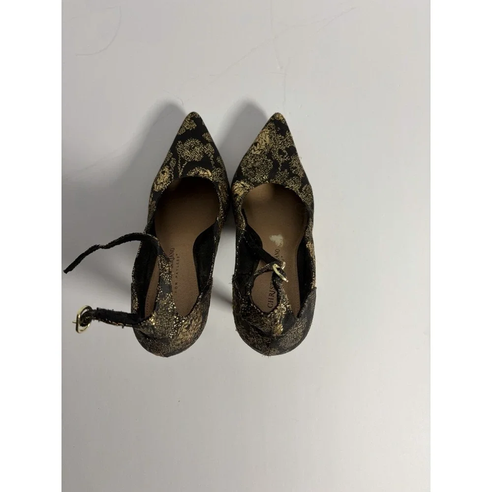 Christian Siriano Black & Gold Kenni High Heels Size 6.5 - Picture 3 of 5